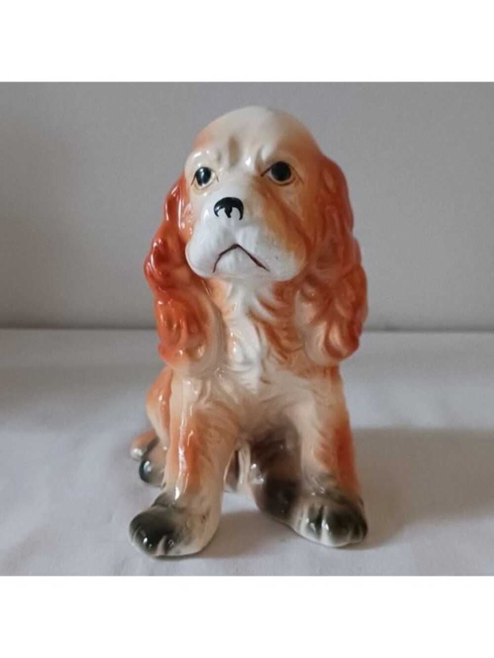 Vintage 1960s Ceramic Dog Figurine Cocker Spaniel Brinn's Made in Japan MIJ